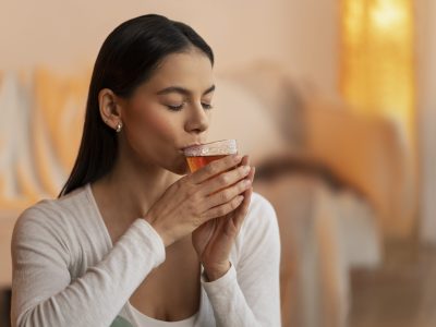 tiro-medio-mujer-bebida